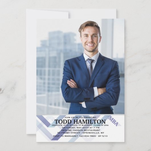 Upbeat Photo Afstuderen Uitnodiging (Voorkant)