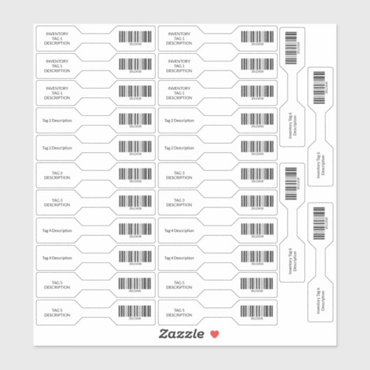 UPC Barcode Inventory Barbell Stickers (Vel)