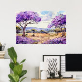 Upcountry Maui Jacaranda Poster (Thuiskantoor)