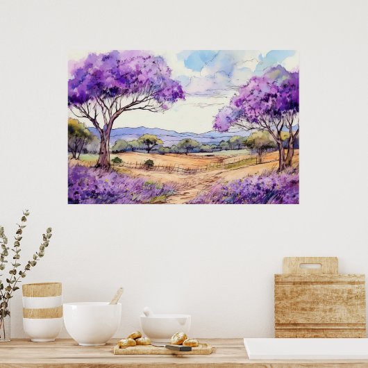 Upcountry Maui Jacaranda Poster (Keuken)