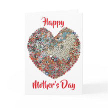 Upcycled Paper Heart Sculpture Moederdag Kaart