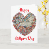 Upcycled Paper Heart Sculpture Moederdag Kaart (Gele Bloem)