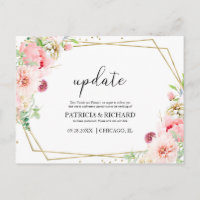 Update Blush bloemenbruiloft Verander de datum