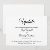 "Update" Elegante Uitgestelde Trouwkaart Aankondig Kaart (Voorkant / Achterkant)