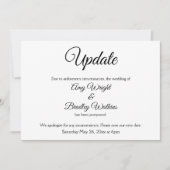 "Update" Elegante uitnodiging voor uitgestelde bru (Voorkant)