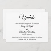 "Update" Elegante uitnodiging voor uitgestelde bru (Voorkant / Achterkant)