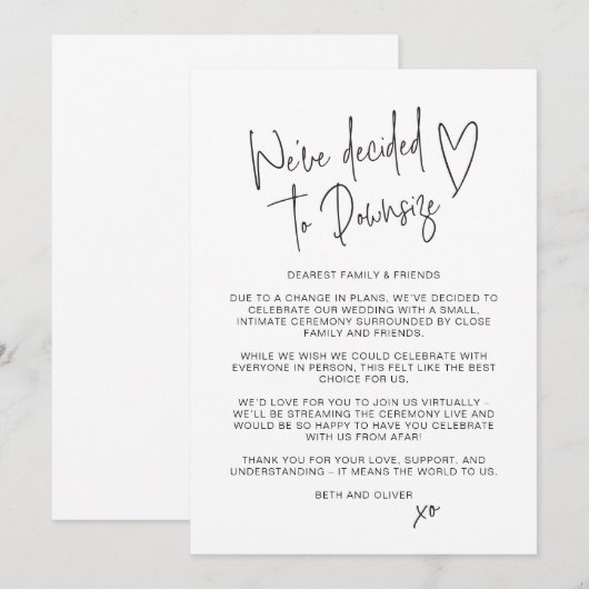 Update Huwelijk Ingekort Kleinere Lettergrootte Le Aankondiging (Voorkant / Achterkant)