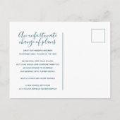 Update naar plan aqua wash heart bruiloft geannule aankondigingskaart (Achterkant)