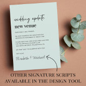 Update Nieuwe Locatie Mint Bruiloft Aankondiging