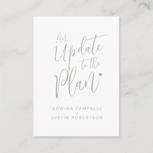 Update om de grijze witte bruiloft te plannen gean informatiekaartje (Voorkant)