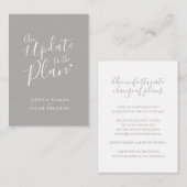 Update om de grijze witte bruiloft te plannen gean informatiekaartje (Voorkant / Achterkant)