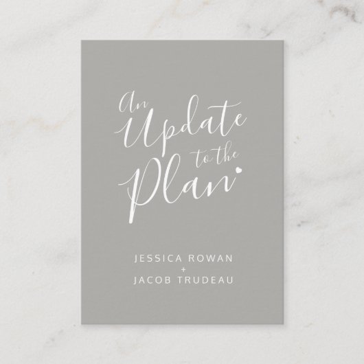 Update om de grijze witte bruiloft te plannen gean informatiekaartje (Voorkant)