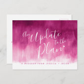 Update om de rode roze bruiloft van het hart te pl aankondigingskaart (Voorkant / Achterkant)