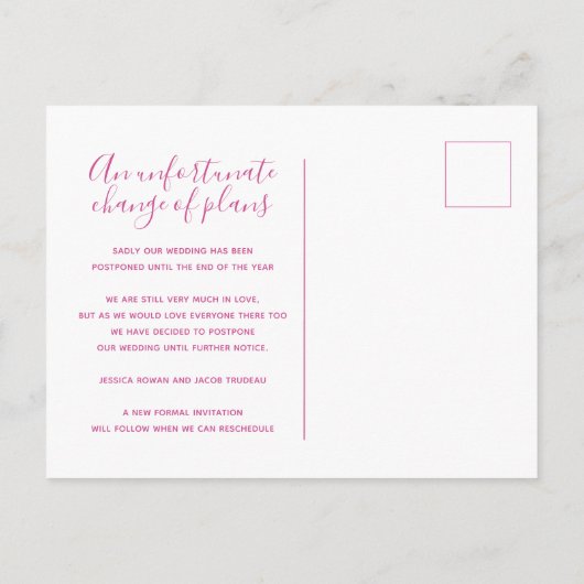 Update om de rode roze bruiloft van het hart te pl aankondigingskaart (Achterkant)