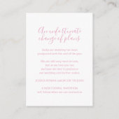 Update om de roze witte bruiloft te plannen geannu informatiekaartje (Achterkant)