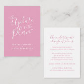 Update om de roze witte bruiloft te plannen geannu informatiekaartje (Voorkant / Achterkant)