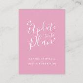 Update om de roze witte bruiloft te plannen geannu informatiekaartje (Voorkant)