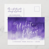 Update om paarse washartbruiloft te plannen geannu aankondigingskaart (Voorkant / Achterkant)