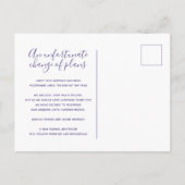 Update om paarse washartbruiloft te plannen geannu aankondigingskaart (Achterkant)