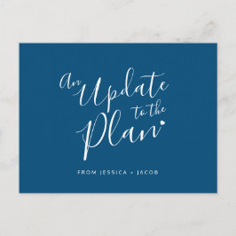 Update om plan blauw wit hart trouwdag geannuleerd aankondigingskaart