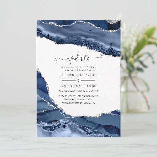 Update over marineverbindingen en Silver Agate Wed Kaart (Staand voorkant)