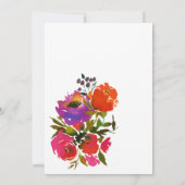 Update over Paarse en Oranje Floral Wedding Update Kaart (Achterkant)