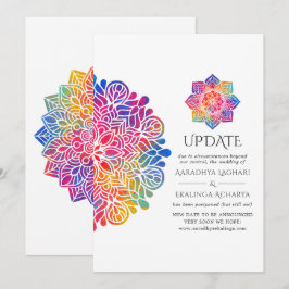 Update over regenboogmandala Indiase bruiloft Kaart