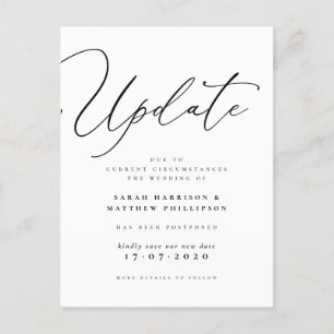 Update Script uitgestelde huwelijksaankondiging Uitnodiging Briefkaart