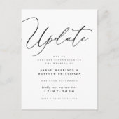 Update Script uitgestelde huwelijksaankondiging Uitnodiging Briefkaart (Voorkant)