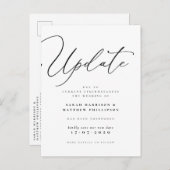 Update Script uitgestelde trouwdatum-aankondiging Uitnodiging Briefkaart (Voorkant / Achterkant)