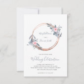 ・ update | stoffig blauw en roos roze lijst kaart (Voorkant)