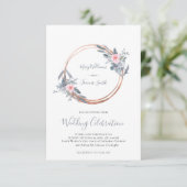 ・ update | stoffig blauw en roos roze lijst kaart (Staand voorkant)