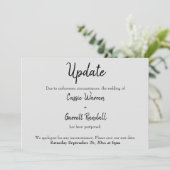 "Update" Trouwdatum Zwart op Grijze Kaart (Staand voorkant)