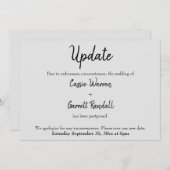 "Update" Trouwdatum Zwart op Grijze Kaart (Voorkant / Achterkant)