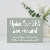 Update uw GPS Details toevoegen We hebben verhuisd Aankondiging (Staand voorkant)