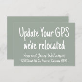 Update uw GPS Details toevoegen We hebben verhuisd Aankondiging (Voorkant / Achterkant)