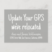 Update uw GPS Details toevoegen We hebben verhuisd Feestdagenkaart (Voorkant)