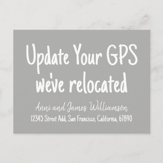 Update uw GPS Details toevoegen We hebben verhuisd Feestdagenkaart (Voorkant)