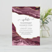 Update van Bourgogne en Gold Agate Wedding Kaart (Staand voorkant)