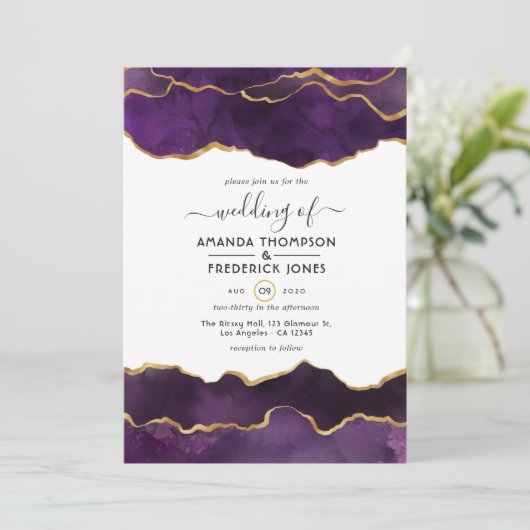 Update van Paarse en goudbonnen Kaart (Staand voorkant)