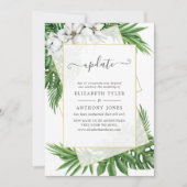 Update van Tropical Greenery Geometric Summer Wedd Kaart (Voorkant)