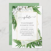 Update van Tropical Greenery Geometric Summer Wedd Kaart (Voorkant / Achterkant)