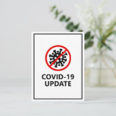 Update voor annulering Corona Virus Covid19 Briefkaart (Staand voorkant)