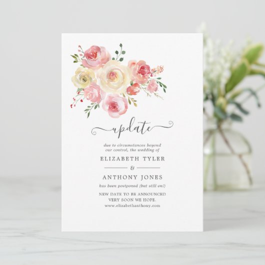 Update voor Blush- en Gele pasteelbekjes Kaart (Staand voorkant)