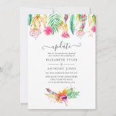 Update voor Floral Tropical Summer Weddenschap Kaart (Voorkant)