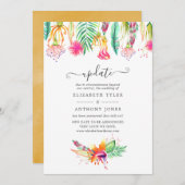Update voor Floral Tropical Summer Weddenschap Kaart (Voorkant / Achterkant)