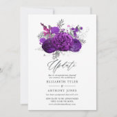 Update voor koninklijke Paars en zilveren bruiloft Kaart (Voorkant)