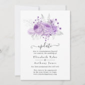 Update voor lavender en Silver Floral Wedding Upda Kaart (Voorkant)