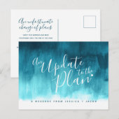 Update voor plan aqua wash heart trouwen geannulee aankondigingskaart (Voorkant / Achterkant)