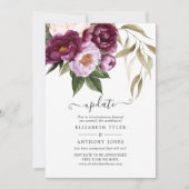 Update voor plum and Pastel Violet Floral Wedding  Kaart (Voorkant)